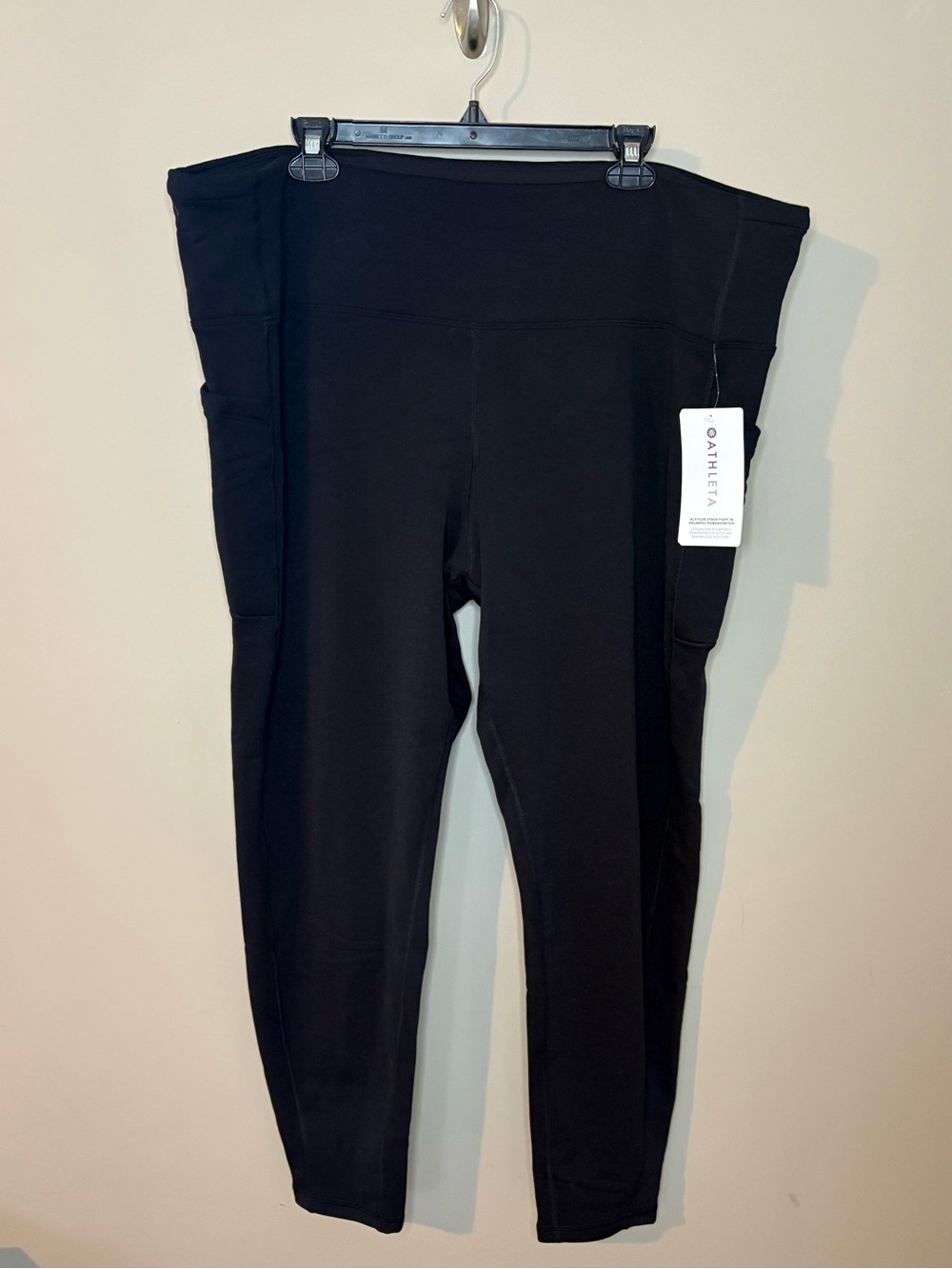 Athleta NWT Women's Altitude Stash Tight Polartec Powerstretch Leggings Black 3x